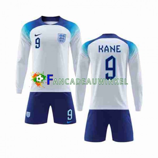 Engeland Wedstrijdshirt met Korting Kane 9 Thuis Kind WK 2022 Lange Mouw