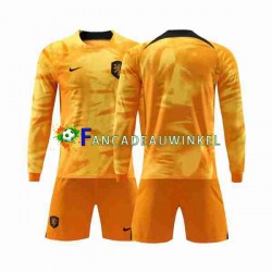Nederland Wedstrijdshirt met Korting Thuis Kind WK 2022 Lange Mouw