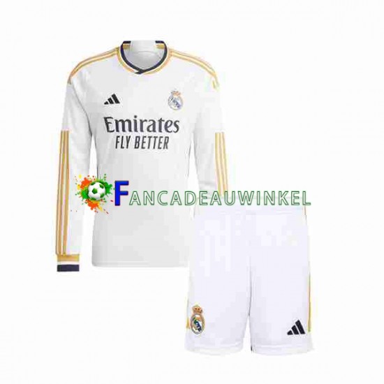 Real Madrid Wedstrijdshirt met Korting Thuis Kind 2023-24 Lange Mouw