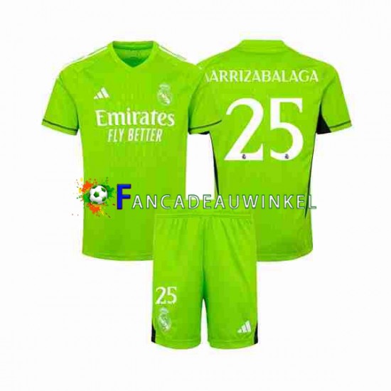 Real Madrid Wedstrijdshirt met Korting Kepa Arrizabalaga 25 Keepersshirt Thuis Kind 2023-24 Korte Mouw