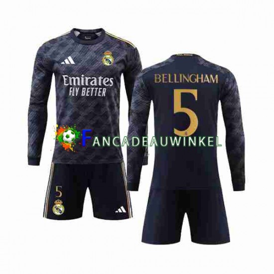 Real Madrid Wedstrijdshirt met Korting Jude Bellingham 5 Uit Kind 2023-24 Lange Mouw