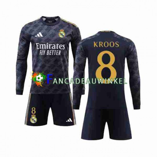 Real Madrid Wedstrijdshirt met Korting Kroos 8 Uit Kind 2023-24 Lange Mouw