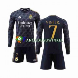 Real Madrid Wedstrijdshirt met Korting Vini Jr 7 Uit Kind 2023-24 Lange Mouw