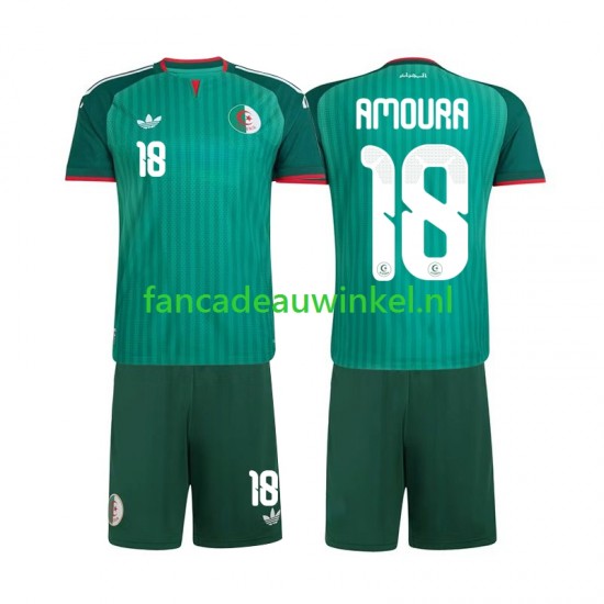 Algerije Wedstrijdshirt met Korting Mohamed Amoura 18 Uit Kind 2026 Korte Mouw