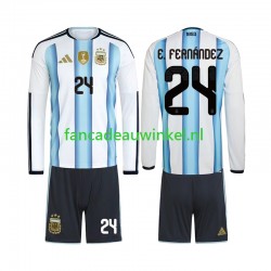 Argentinië Wedstrijdshirt met Korting Enzo Fernandez 24 Thuis Kind WK 2026 Lange Mouw