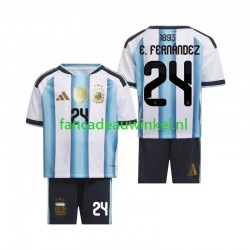 Argentinië Wedstrijdshirt met Korting Enzo Fernandez 24 Thuis Kind WK 2026 Korte Mouw