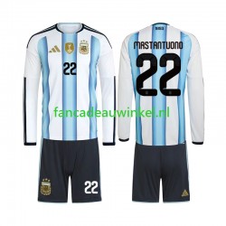 Argentinië Wedstrijdshirt met Korting Franco Mastantuono 22 Thuis Kind WK 2026 Lange Mouw
