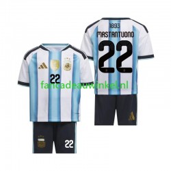 Argentinië Wedstrijdshirt met Korting Franco Mastantuono 22 Thuis Kind WK 2026 Korte Mouw