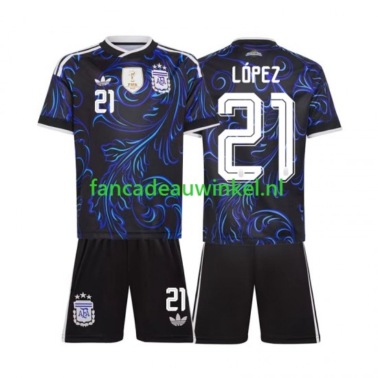 Argentinië Wedstrijdshirt met Korting Jose Manuel Lopez 21 Uit Kind WK 2026 Korte Mouw