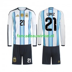 Argentinië Wedstrijdshirt met Korting Jose Manuel Lopez 21 Thuis Kind WK 2026 Lange Mouw