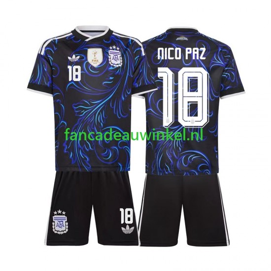 Argentinië Wedstrijdshirt met Korting Nico Paz 18 Uit Kind WK 2026 Korte Mouw