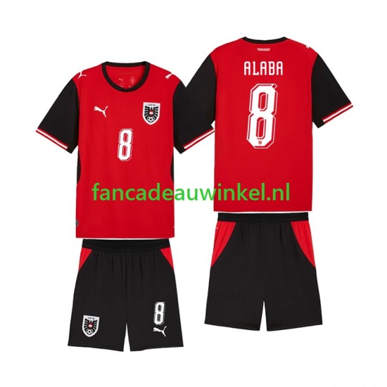 Oostenrijk Wedstrijdshirt met Korting David Alaba 8 Thuis Kind WK 2026 Korte Mouw