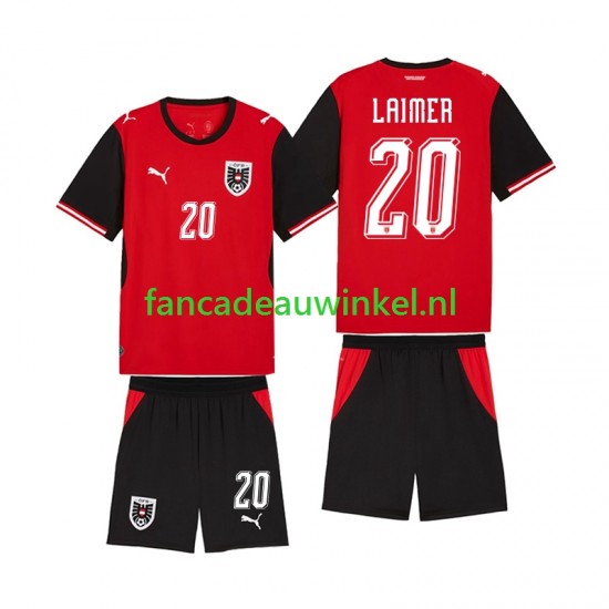 Oostenrijk Wedstrijdshirt met Korting Konrad Laimer 20 Thuis Kind WK 2026 Korte Mouw