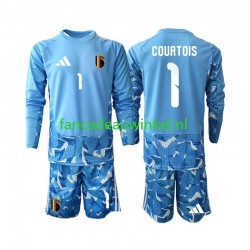 België Wedstrijdshirt met Korting Thibaut Courtois 1 Keepersshirt Thuis Kind WK 2026 Lange Mouw