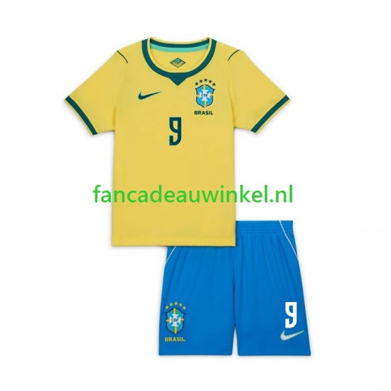 Brazilië Wedstrijdshirt met Korting Matheus Cunha 9 Chidlren Thuis WK 2026 Korte Mouw