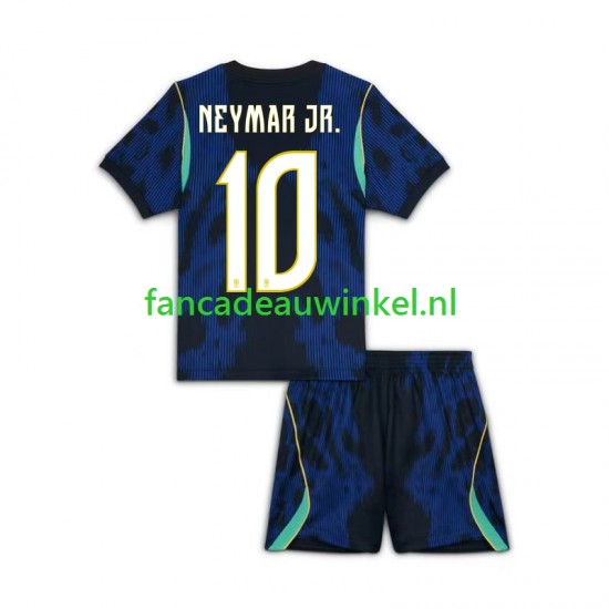 Brazilië Wedstrijdshirt met Korting Neymar JR 10 Uit Kind WK 2026 Korte Mouw
