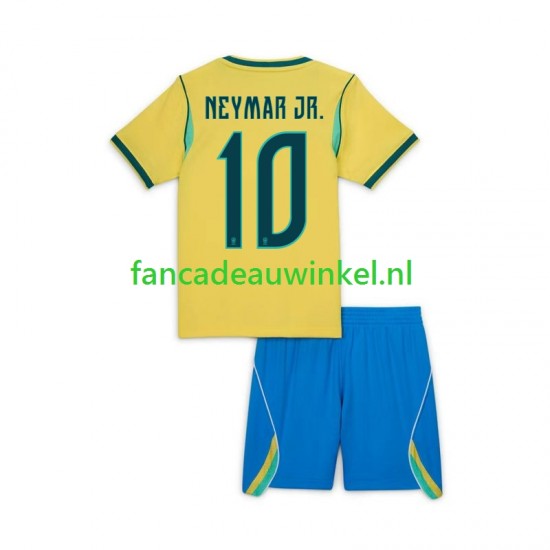 Brazilië Wedstrijdshirt met Korting Neymar JR 10 Thuis Kind WK 2026 Korte Mouw