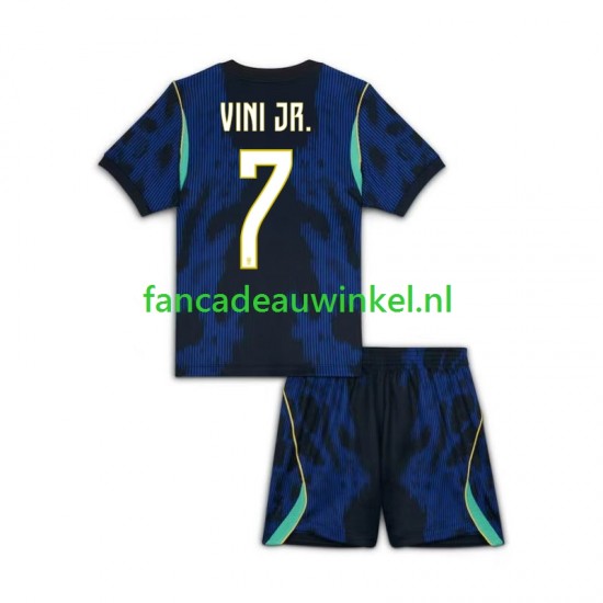 Brazilië Wedstrijdshirt met Korting Vinicius Junior 7 Uit Kind WK 2026 Korte Mouw