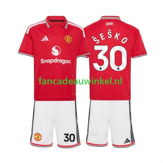 Manchester United Wedstrijdshirt met Korting Benjamin Sesko 30 Thuis Kind 2026-27 Korte Mouw