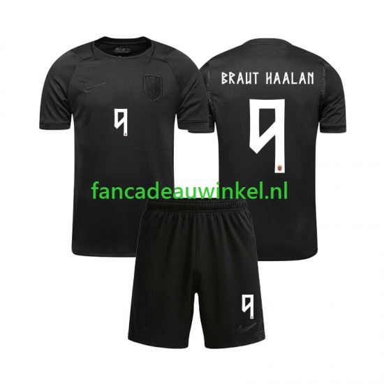 Noorwegen Wedstrijdshirt met Korting Braut Haaland 9 Uit Kind WK 2026 Korte Mouw