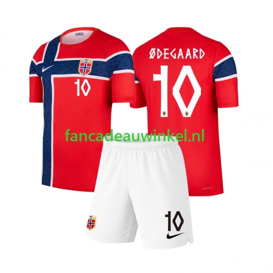 Noorwegen Wedstrijdshirt met Korting Martin Odegaard 10 Thuis Kind WK 2026 Korte Mouw