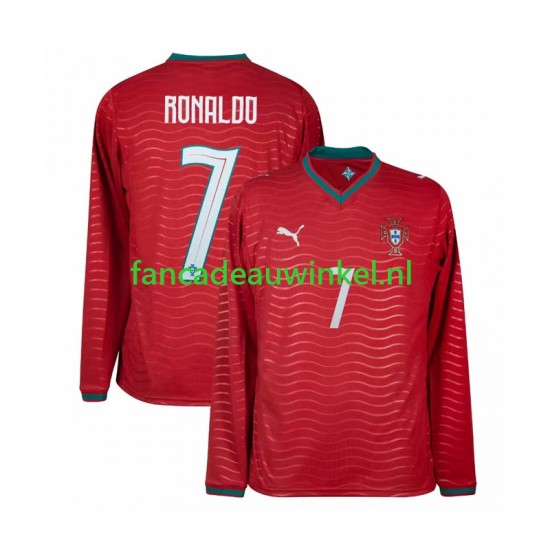 Portugal Wedstrijdshirt met Korting Cristiano Ronaldo 7 Thuis Heren WK 2026 Lange Mouw