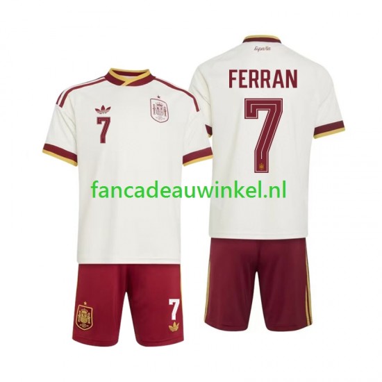 Spanje Wedstrijdshirt met Korting Ferran Torres 7 Uit Kind WK 2026 Korte Mouw