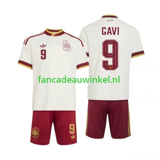 Spanje Wedstrijdshirt met Korting Gavi 9 Uit Kind WK 2026 Korte Mouw