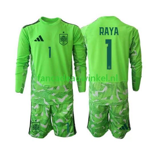 Spanje Wedstrijdshirt met Korting David Raya 1 6th Green color Keepersshirt Kind WK 2026 Lange Mouw