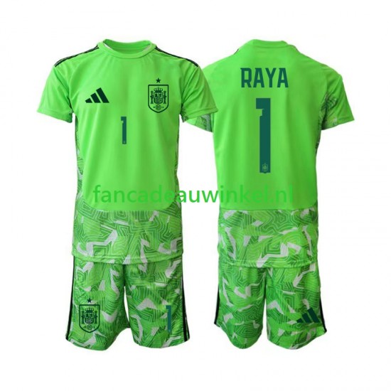 Spanje Wedstrijdshirt met Korting David Raya 1 6th Green color Keepersshirt Kind WK 2026 Korte Mouw