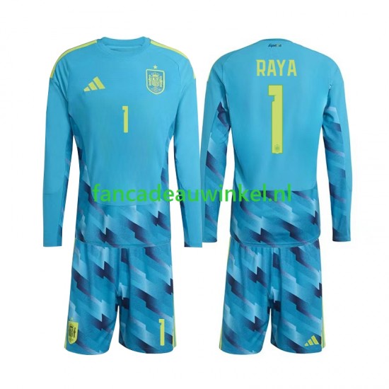 Spanje Wedstrijdshirt met Korting David Raya 1 Keepersshirt Thuis Kind WK 2026 Lange Mouw