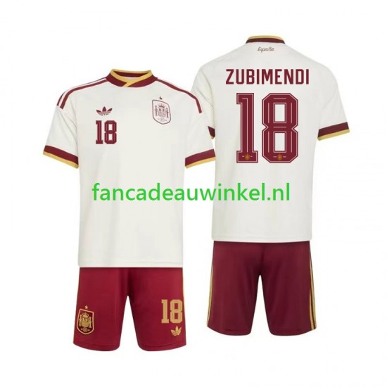 Spanje Wedstrijdshirt met Korting Martin Zubimendi 18 Uit Kind WK 2026 Korte Mouw