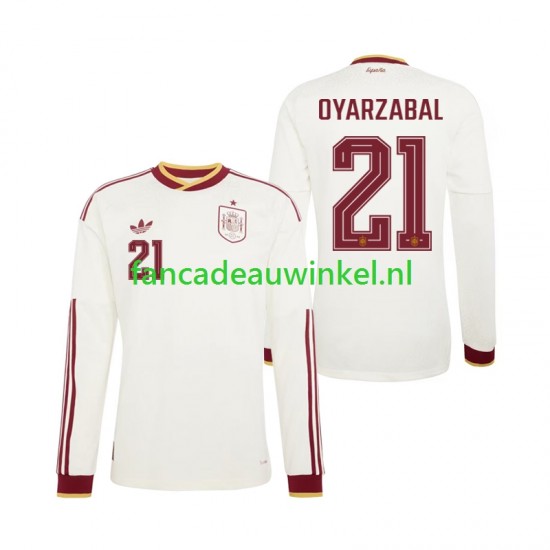 Spanje Wedstrijdshirt met Korting Mikel Oyarzabal 21 Uit Heren WK 2026 Lange Mouw