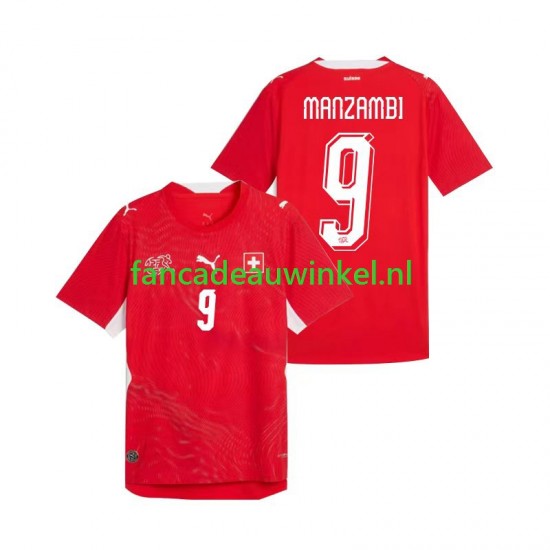 Zwitserland Wedstrijdshirt met Korting Johan Manzambi 9 Thuis Heren WK 2026 Korte Mouw