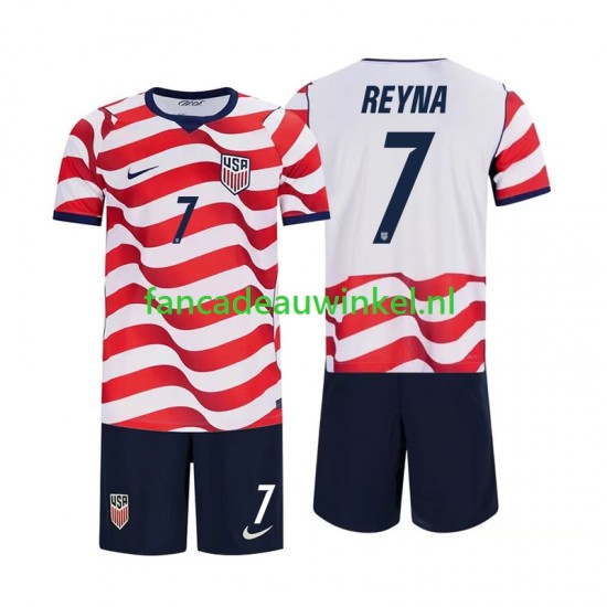 USA Wedstrijdshirt met Korting Giovanni Reyna 7 Thuis Kind WK 2026 Korte Mouw