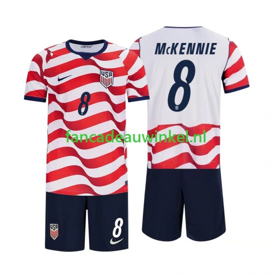 USA Wedstrijdshirt met Korting Weston McKennie 8 Thuis Kind WK 2026 Korte Mouw