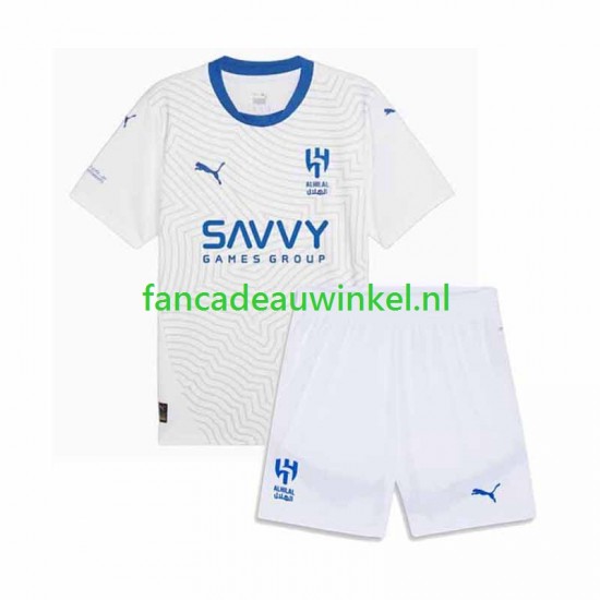 Wedstrijdshirt met Korting Al-Hilal Uit Kind 2024-25 Korte Mouw