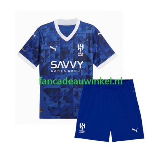 Wedstrijdshirt met Korting Al-Hilal Thuis Kind 2024-25 Korte Mouw