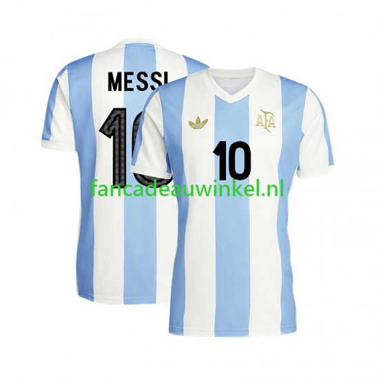 Argentinië Wedstrijdshirt met Korting Lionel Messi 10 50 Anniversary Thuis Heren Korte Mouw