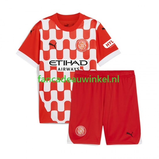 Wedstrijdshirt met Korting Girona Thuis Kind 2024-25 Korte Mouw