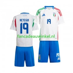 Italië Wedstrijdshirt met Korting Mateo Retegui 19 Uit Kind 2024 Korte Mouw