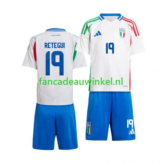 Italië Wedstrijdshirt met Korting Mateo Retegui 19 Uit Kind 2024 Korte Mouw