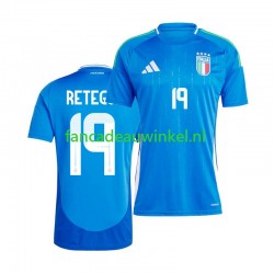 Italië Wedstrijdshirt met Korting Mateo Retegui 19 Thuis Heren 2024 Korte Mouw