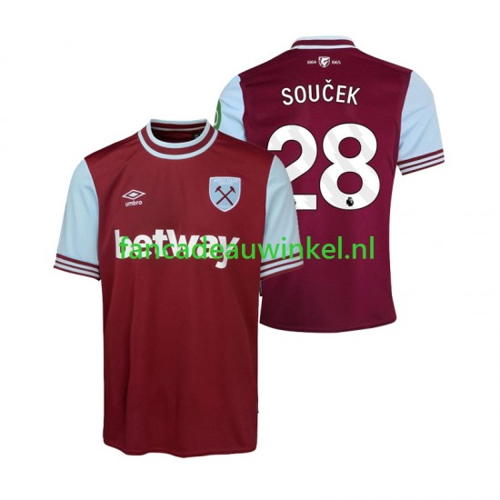 West Ham United Wedstrijdshirt met Korting SOUCEK 28 Thuis Heren 2024-25 Korte Mouw