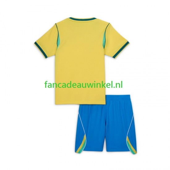 Brazilië Wedstrijdshirt met Korting Thuis Kind WK 2026 Korte Mouw