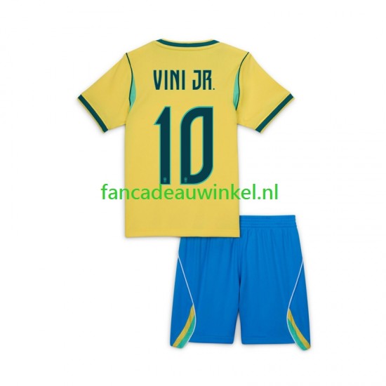 Brazilië Wedstrijdshirt met Korting Vinicius Junior 10 Thuis Kind WK 2026 Korte Mouw
