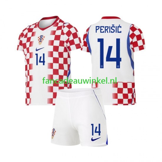 Kroatië Wedstrijdshirt met Korting Ivan Perisic 14 Thuis Kind WK 2026 Korte Mouw