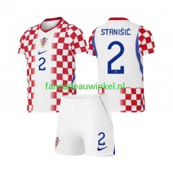 Kroatië Wedstrijdshirt met Korting Josip Stanisic 2 Thuis Kind WK 2026 Korte Mouw