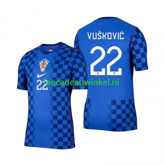 Kroatië Wedstrijdshirt met Korting Luka Vuskovic 22 Uit Heren WK 2026 Korte Mouw
