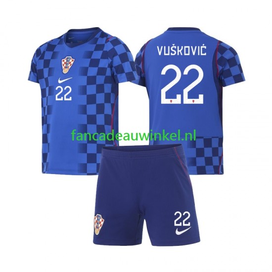Kroatië Wedstrijdshirt met Korting Luka Vuskovic 22 Uit Kind WK 2026 Korte Mouw